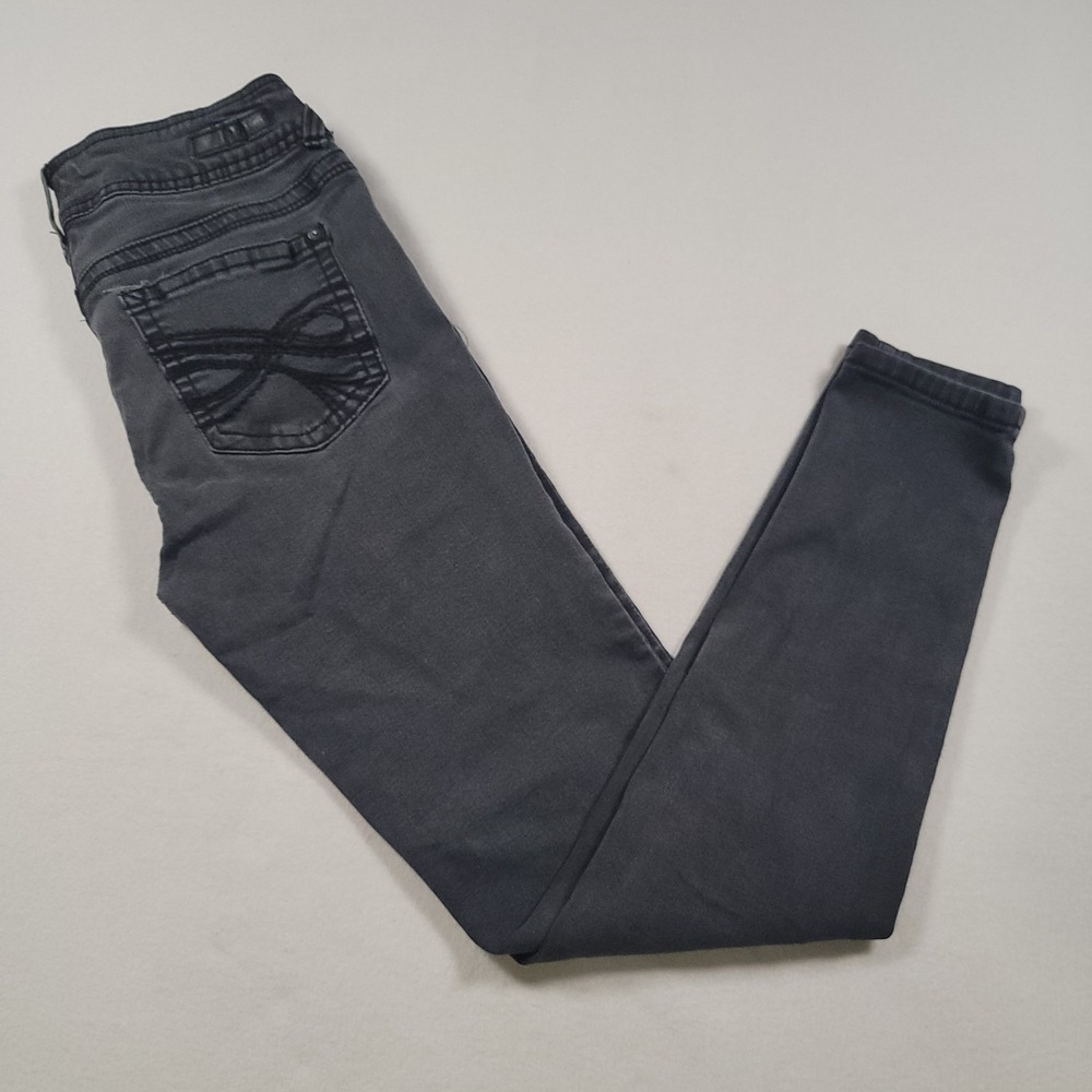 WallFlower Women Luscious Curvy Skinny Jeans Size 7 Black Wash Stretch